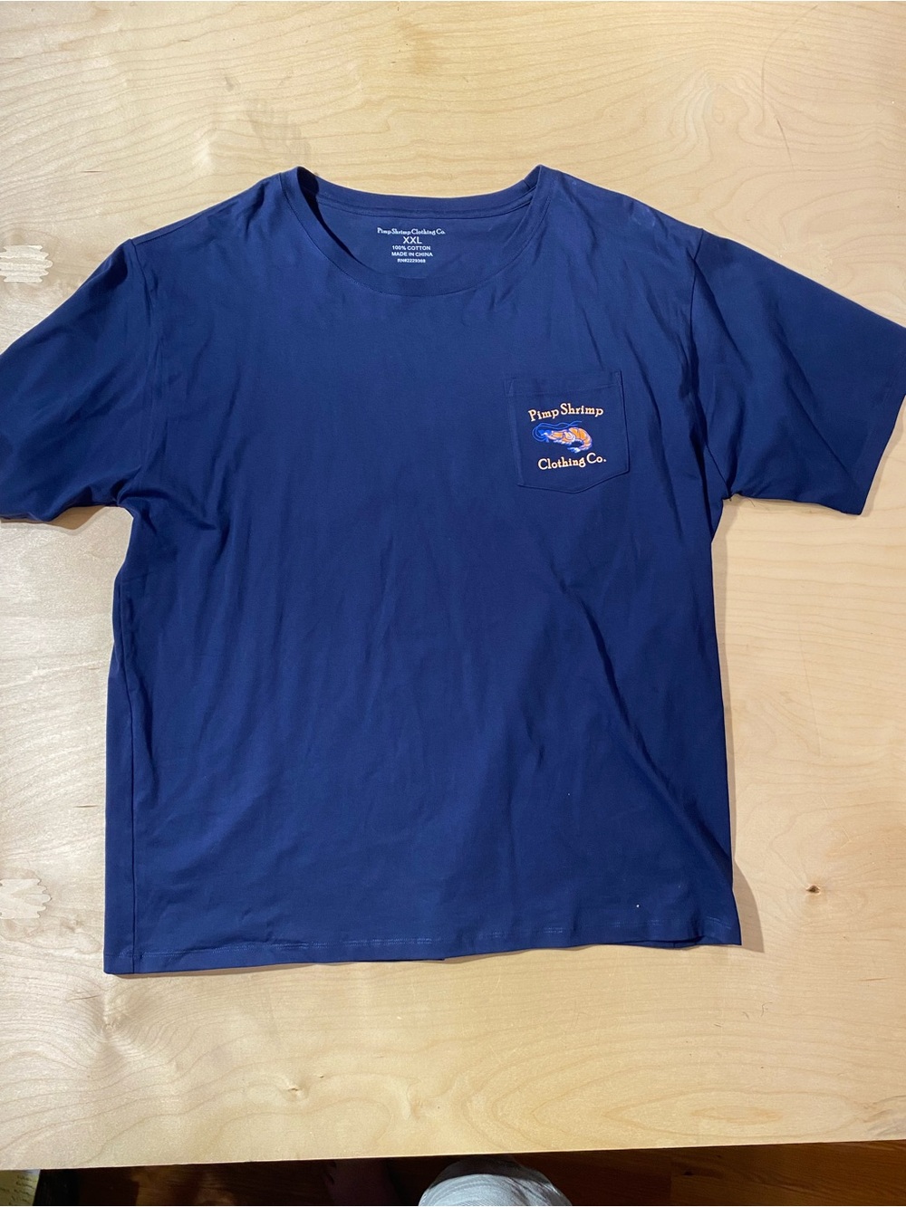 Pimp Shrimp Clothing Co. Navy Pocket Tee XXL (RI) - Picture 2 of 8